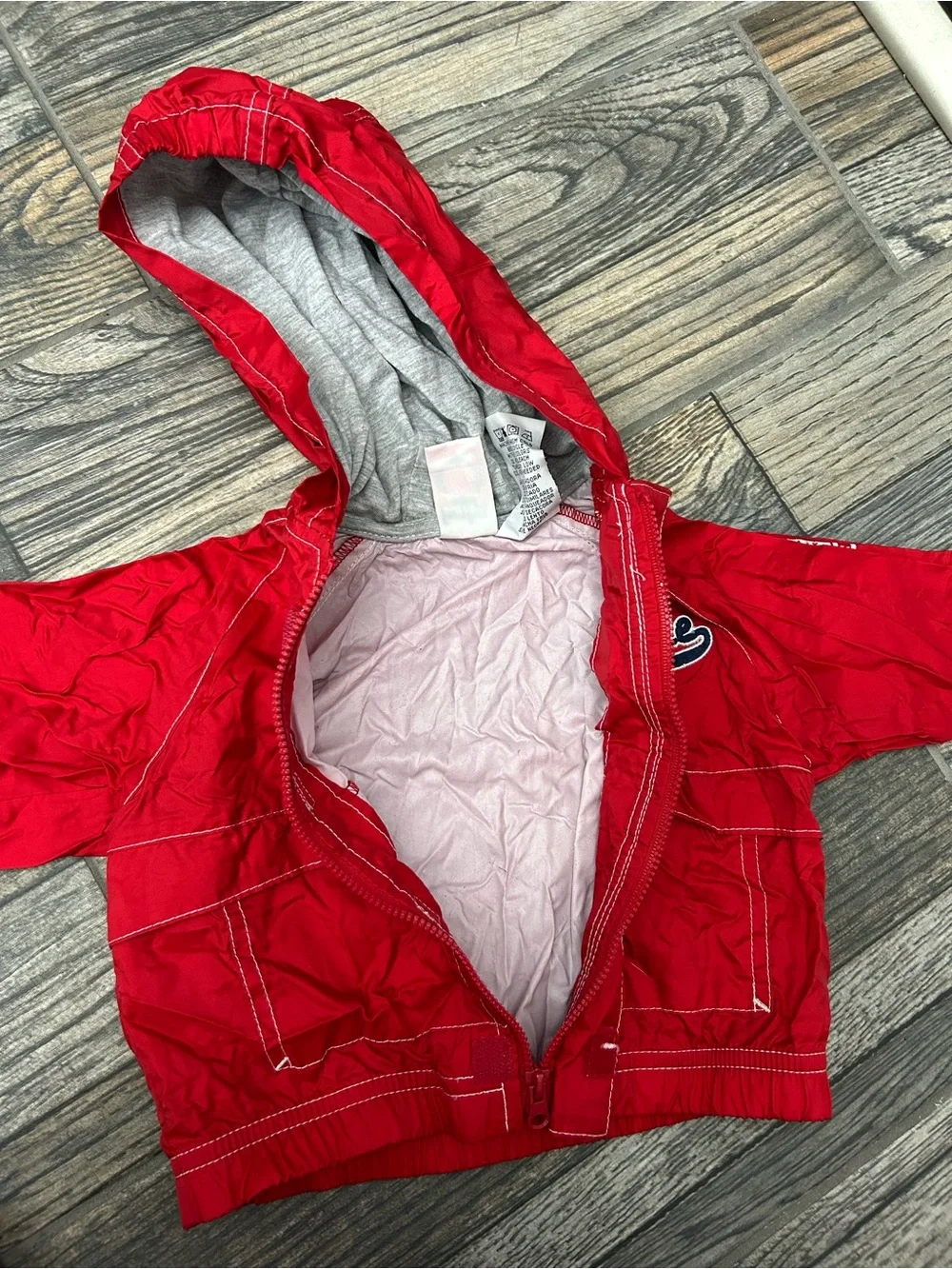 Vintage Baby Q‎ Y2K Red Little Rookie Windbreaker Jacket Size 6-9 Months